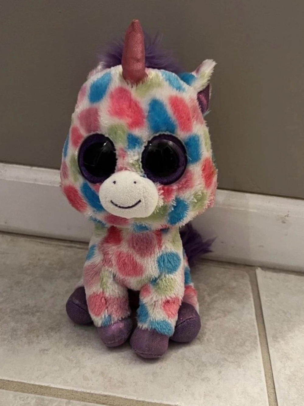 Ty Multicolor 9” Unicorn Plush Wishful